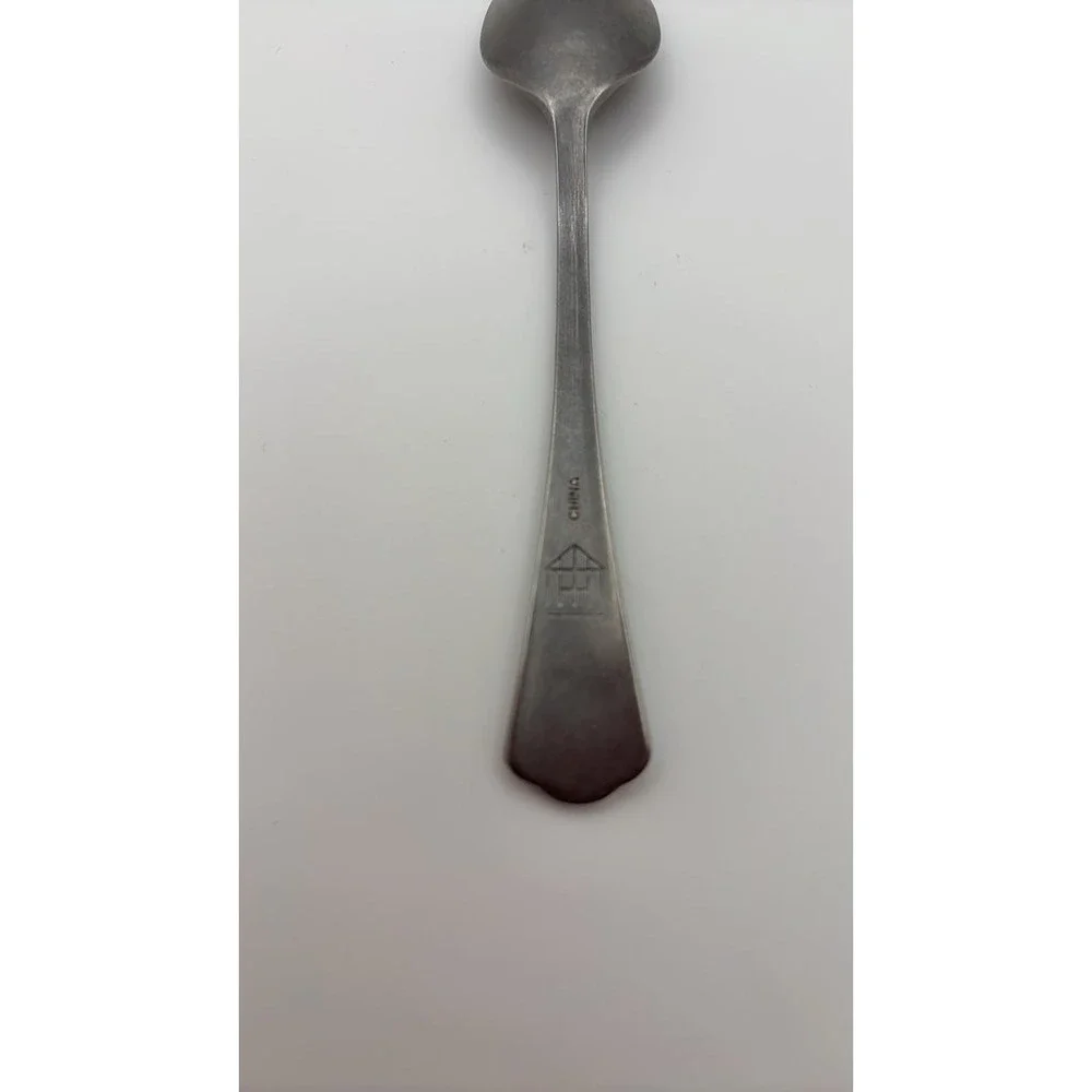 Vintage Silver-Plated Spoon with Beaded Oval Design
